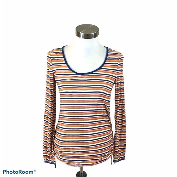 ModCloth Ribbed Striped Long Sleeved Top Small‎ - Picture 1 of 10
